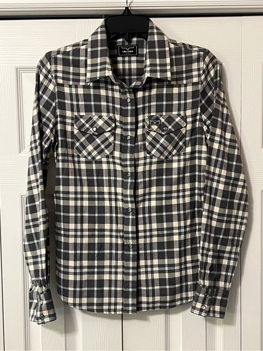 Kimes Ranch Pearl Snap Front Plaid Shirt Size Small Western